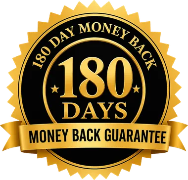 180 day money-back guarantee badge